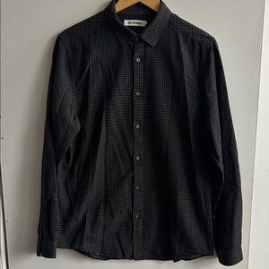 Ben Sherman Black Button-Down Shirt with Micro Dot Pattern